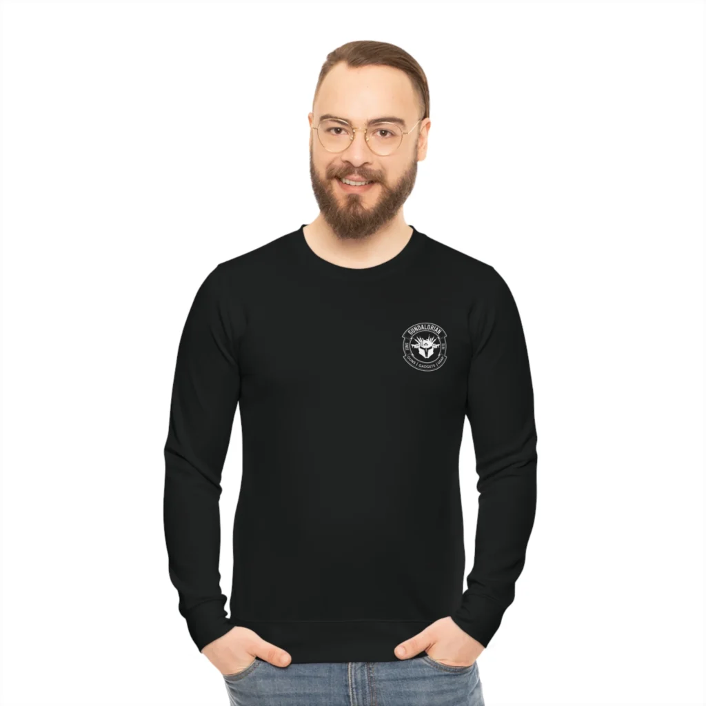 Gundalorian Lightweight Sweatshirt - Black with White Logo