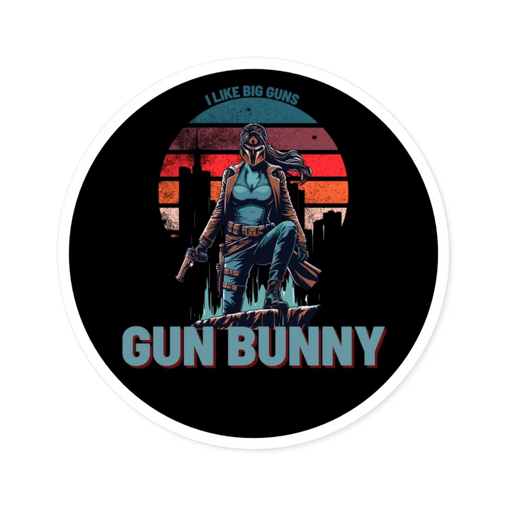 Gun Bunny Round Stickers, IndoorOutdoor - Image 7