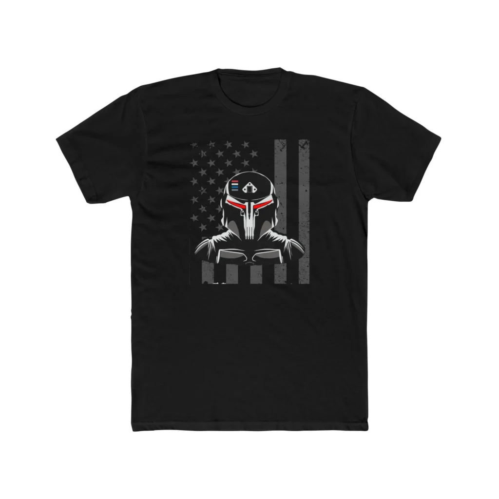 Gundalorian B/W Flag One Premium Men's Cotton Crew Tee