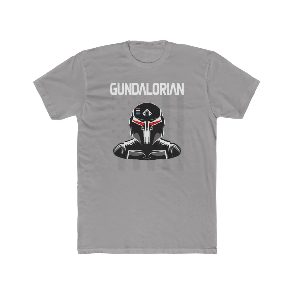 Gundalorian B/W Flag Two Premium Men's Cotton Crew Tee