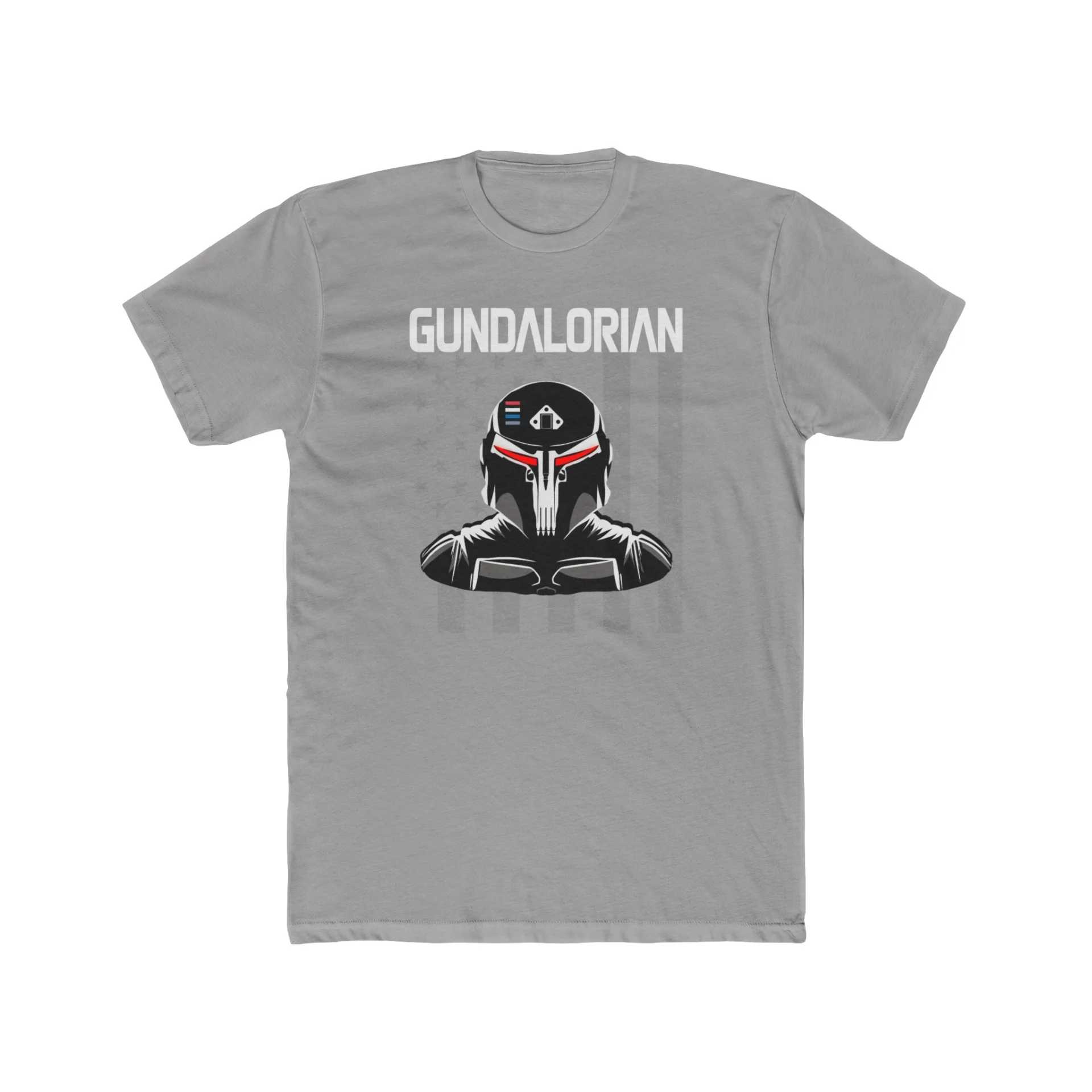 Gundalorian B/W Flag Two Premium Men's Cotton Crew Tee - Image 5