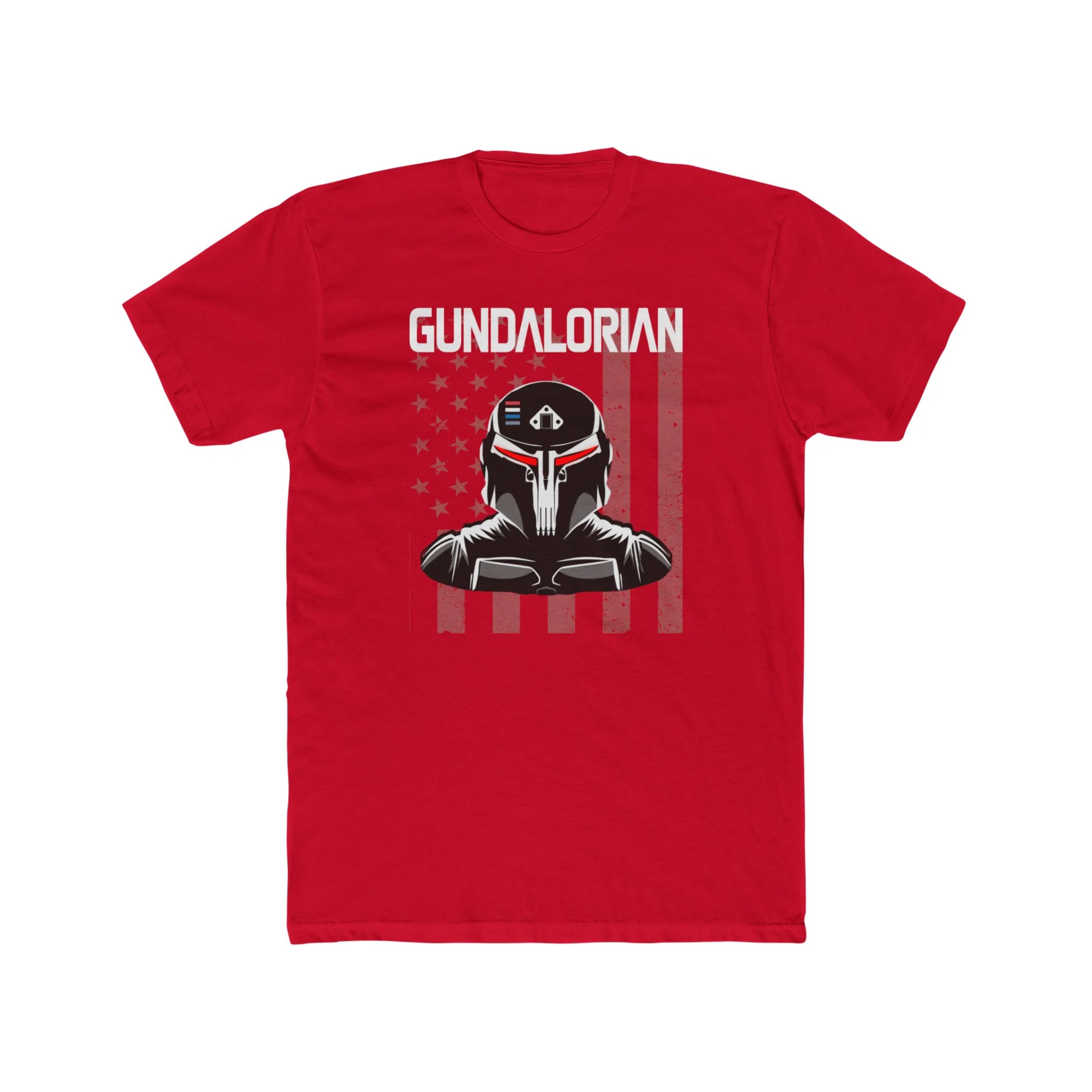 Gundalorian B/W Flag Two Premium Men's Cotton Crew Tee - Image 25